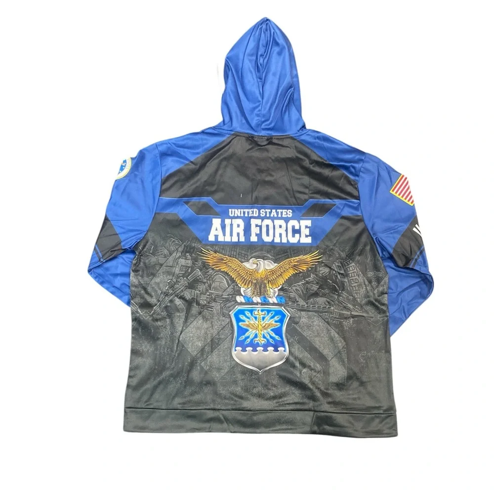 NWT United‎ States Air Force Blue and Black Hoodie XL X64